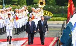 Thủ tướng Phạm Minh Chính chủ trì lễ đón Thủ tướng Trung Quốc